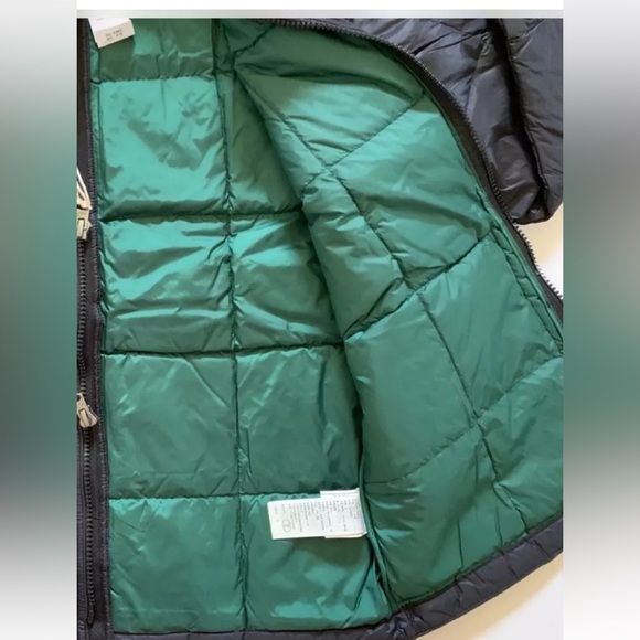 Down Coat Men's M Abercrombie And Fitch Ultra Puffer Hooded Black Green Interior - Picture 16 of 16